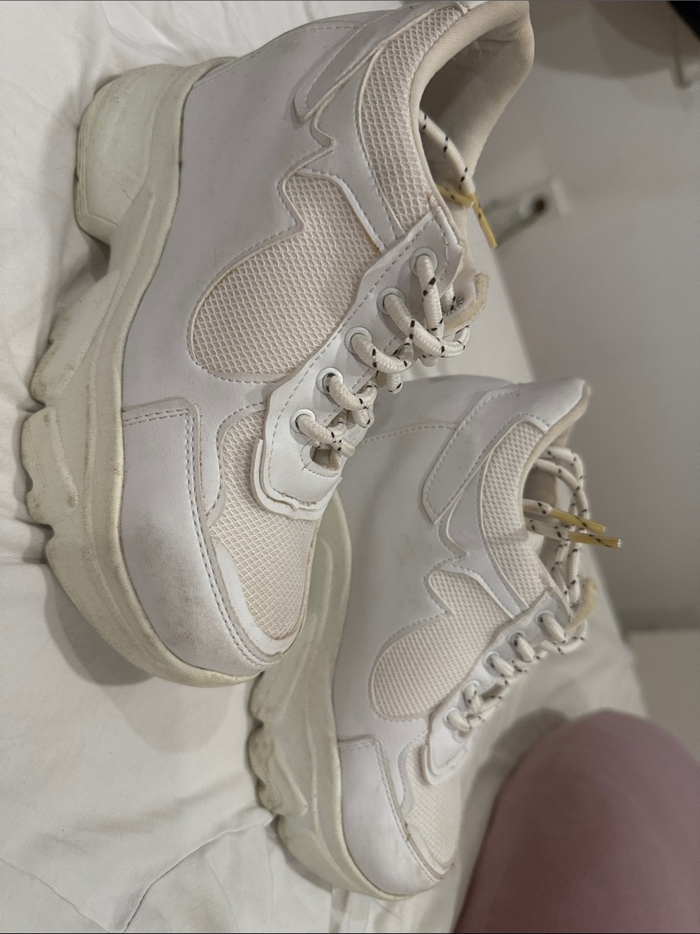 Women’s Chunky Lace-Up Athletic Sneakers - White